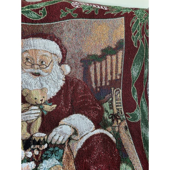 American Vintage Christmas Santa Toys Tapestry Blanket - Picture 6 of 10